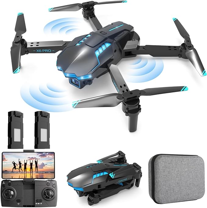 Drone Con Telecamera Hd 1080P Pieghevole Quadrcopter