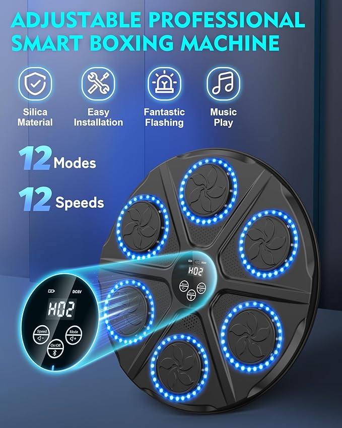 Aiyyotto Music Boxing Machine Led Con Guantoni