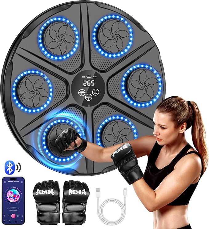 Aiyyotto Music Boxing Machine Led Con Guantoni