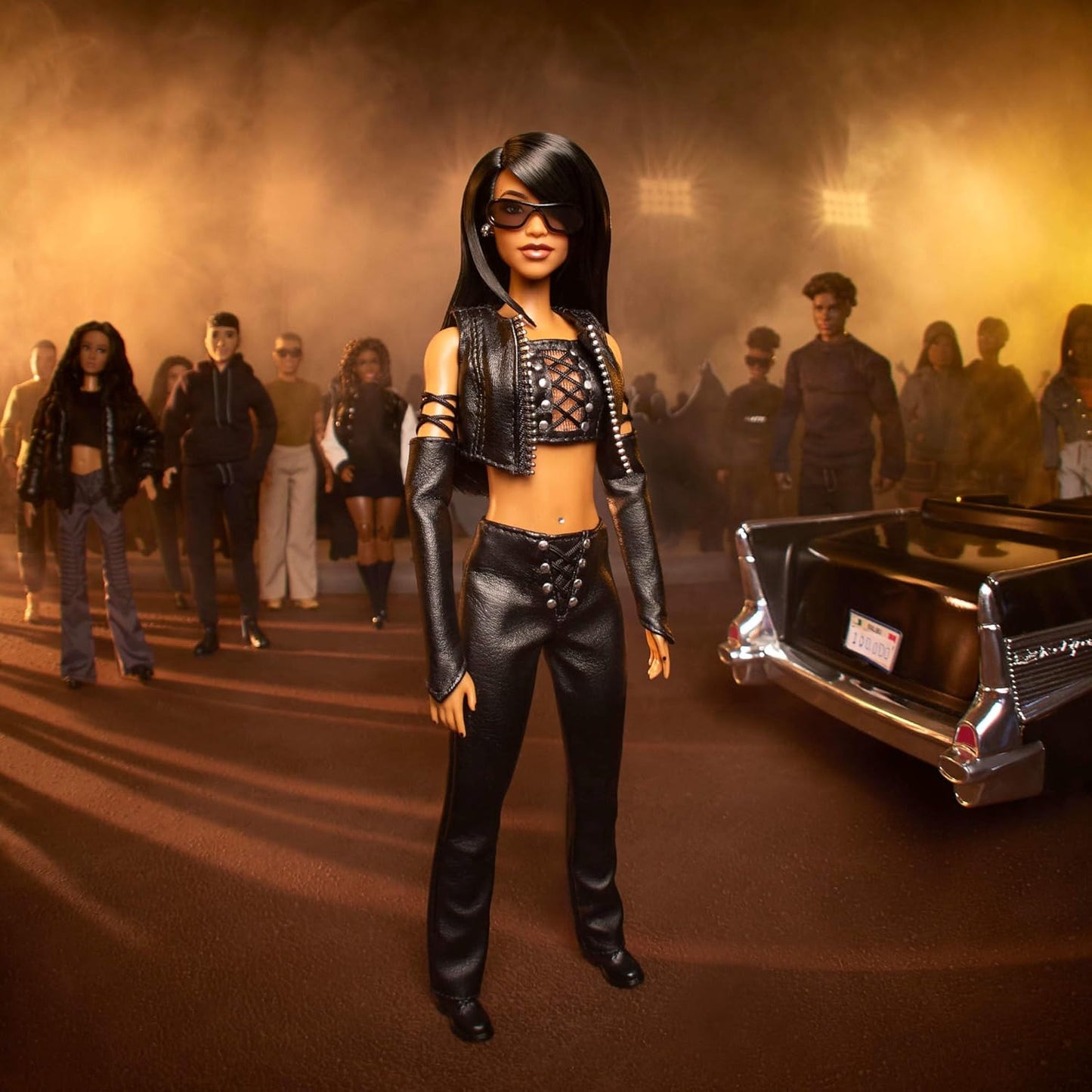 Barbie Signature Doll, Aaliyah Collectible in Black Faux Leather Outfit Inspired by ‘One in a Million Music’ Video, HRM80