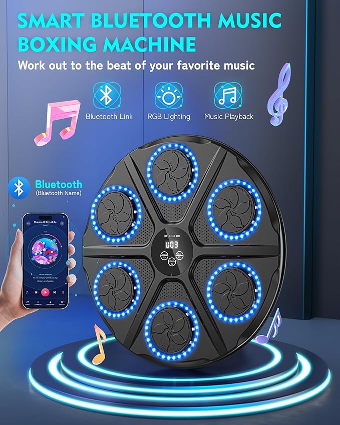 Aiyyotto Music Boxing Machine Led Con Guantoni