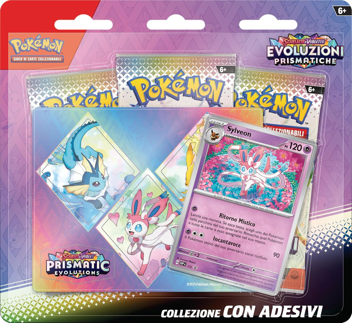 Blister Collezione con Adesivo Sylveon Evoluzioni Prismatiche ITA