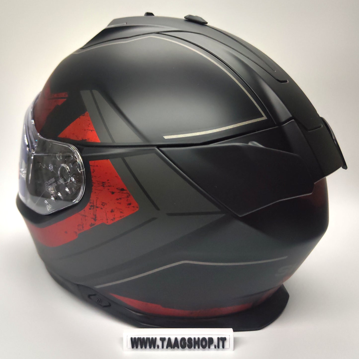 Casco Integrale Shark Skwal i3 Rhad Mat Kur Nero Rosso Opaco con Led Size XS
