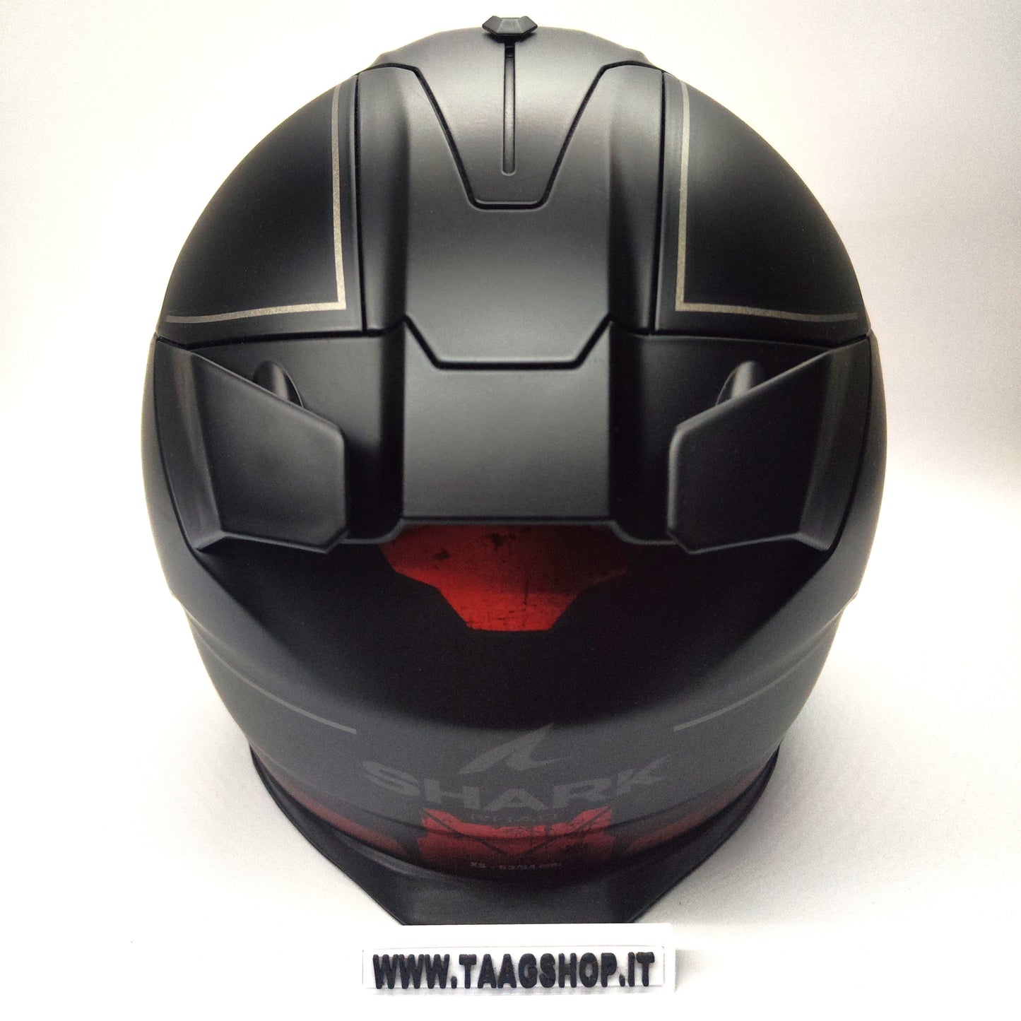 Casco Integrale Shark Skwal i3 Rhad Mat Kur Nero Rosso Opaco con Led Size XS