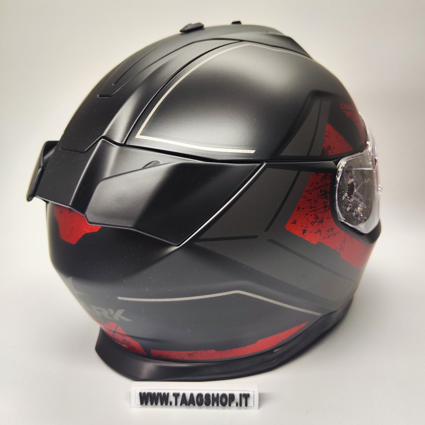 Casco Integrale Shark Skwal i3 Rhad Mat Kur Nero Rosso Opaco con Led Size XS