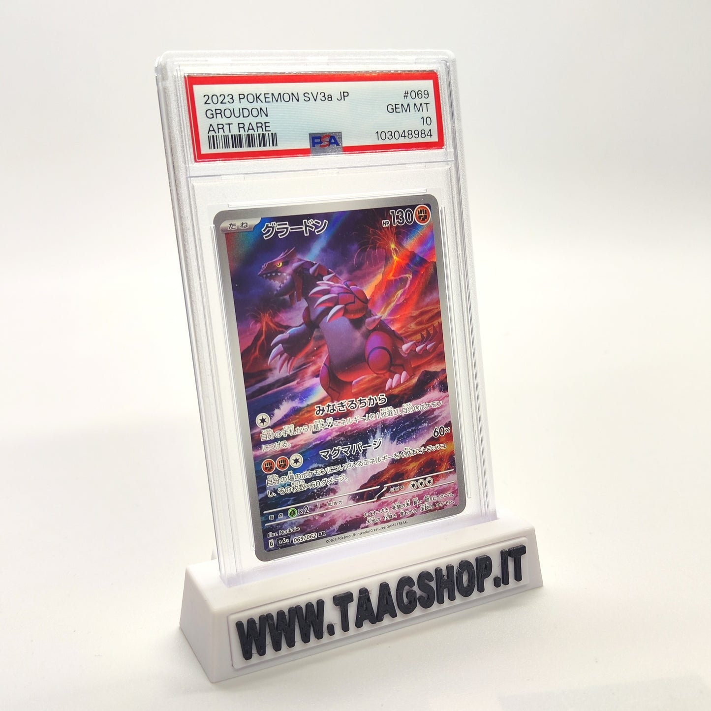 Groudon 069/062 PSA 10 Jap Sv3A Raging Surf Gem MInt Art