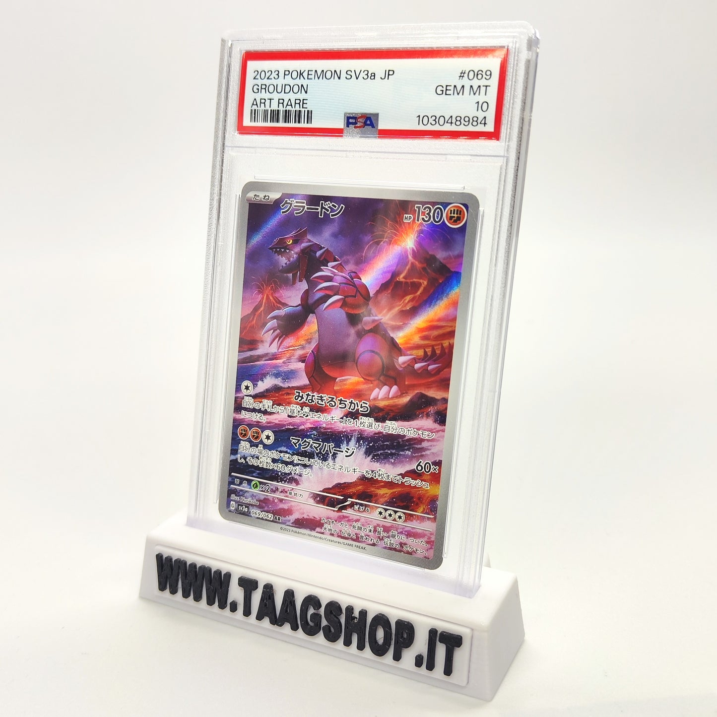 Groudon 069/062 PSA 10 Jap Sv3A Raging Surf Gem MInt Art