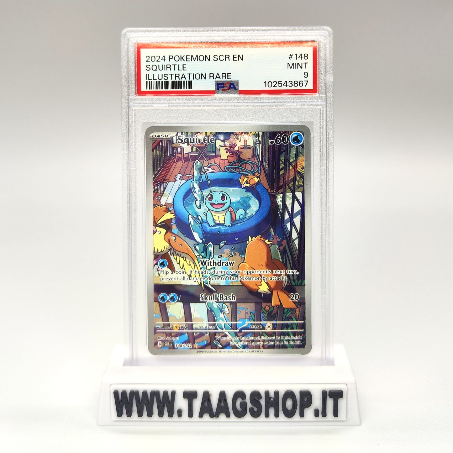 Squirtle 148/142 Psa 9 Eng Illustration Rare Scr Mint Stellar Crown