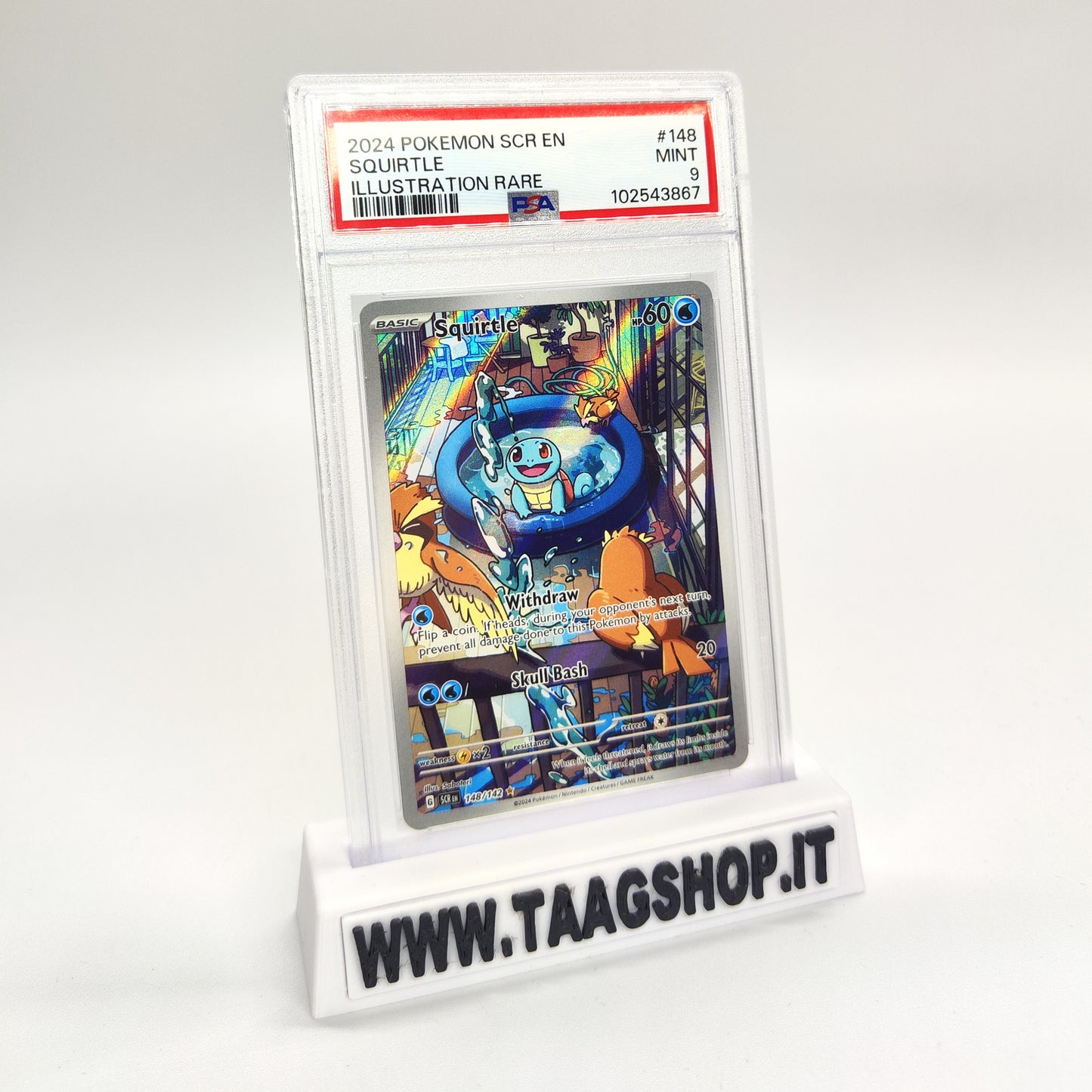 Squirtle 148/142 Psa 9 Eng Illustration Rare Scr Mint Stellar Crown