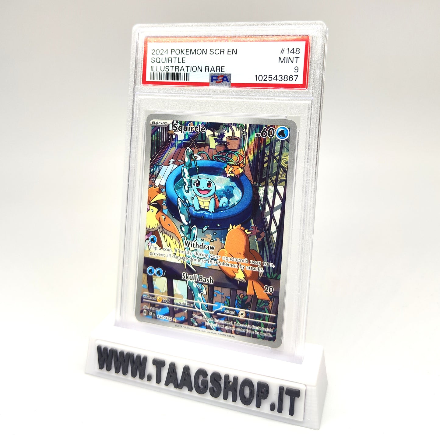 Squirtle 148/142 Psa 9 Eng Illustration Rare Scr Mint Stellar Crown