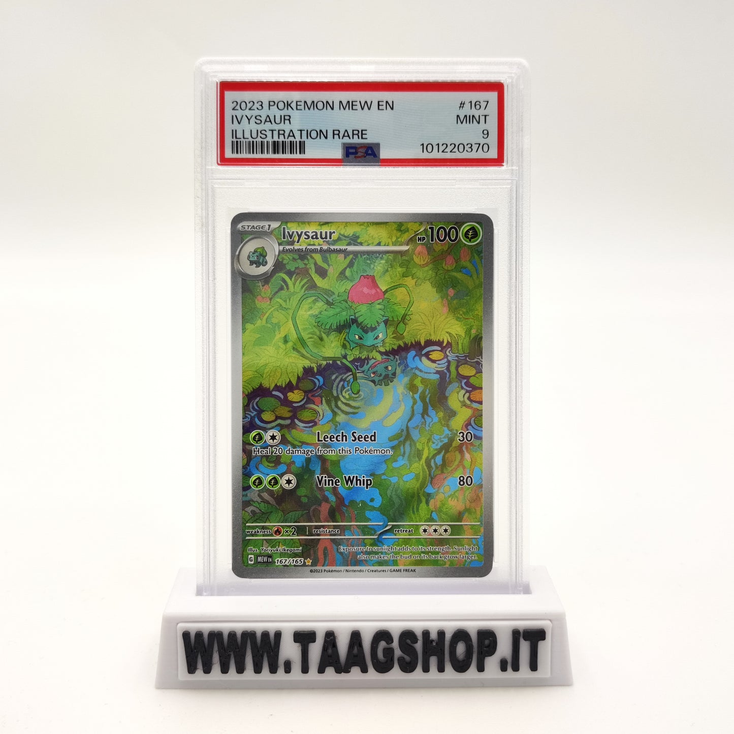 Ivysaur 167/165 Illustration Rare 2023 Mew 151 ENG PSA 9