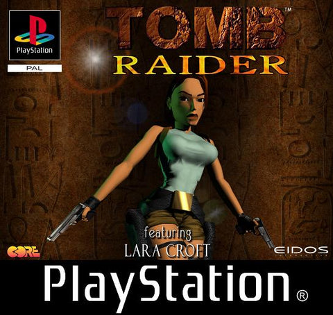 Copertina di Tomb Raider (1996) per PlayStation, edizione PAL