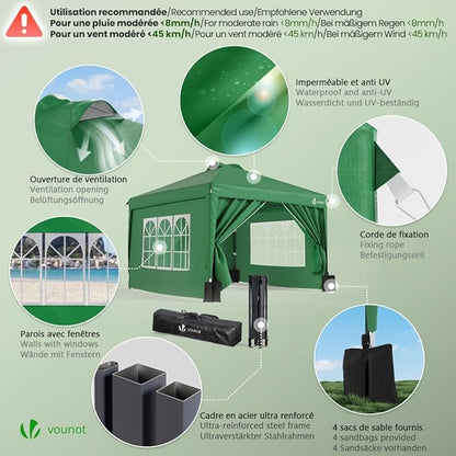 Gazebo da Giardino Vounot 3x3