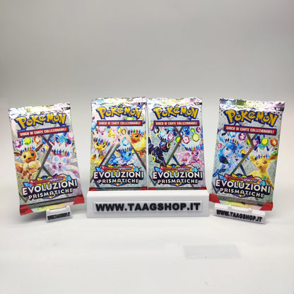4x Bustine Pacchetti Pokemon Evoluzioni Prismatiche
