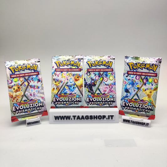 4x Bustine Pacchetti Pokemon Evoluzioni Prismatiche